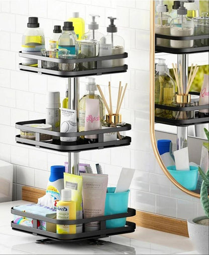 Compact Rotating Shelf Storage Organizer