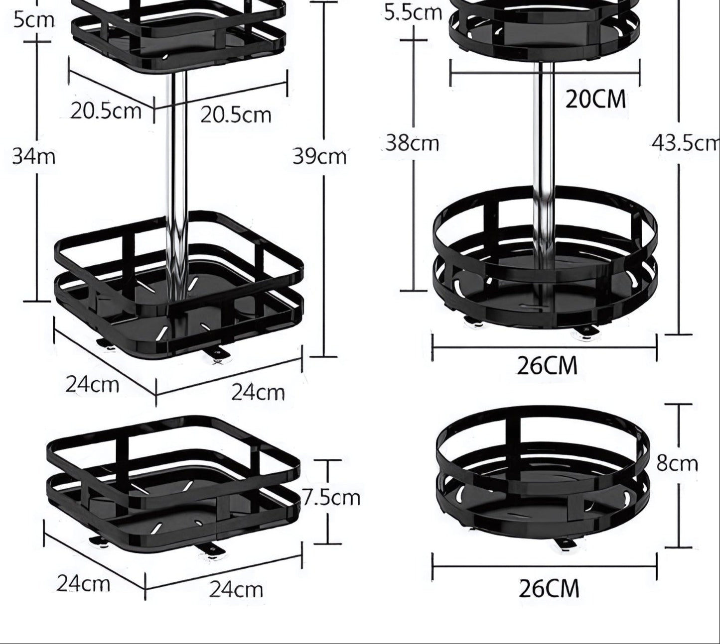 Compact Rotating Shelf Storage Organizer