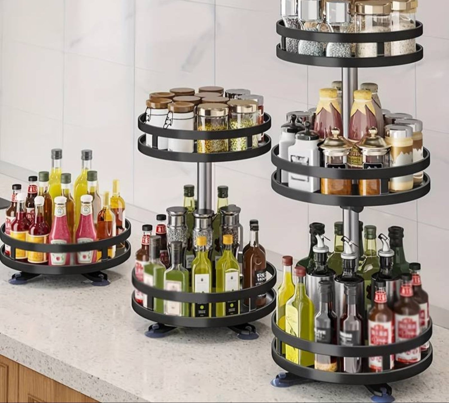 Compact Rotating Shelf Storage Organizer - Luxivelle