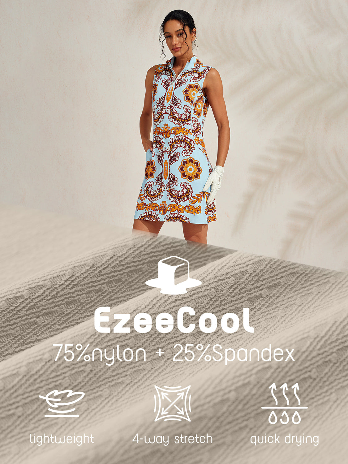 Comfortable Sun Protective Cap Sleeve Dress UPF 50+