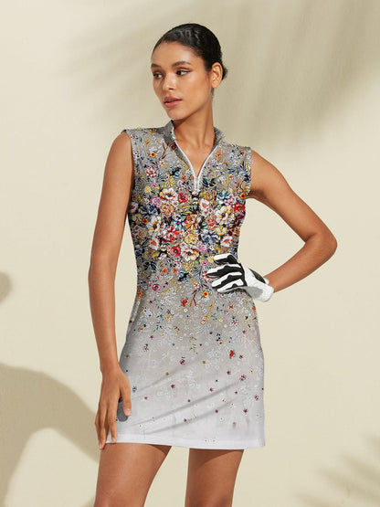 Floral Sun Protective Sleeveless Maxi Dress UPF 50+ - Luxivelle