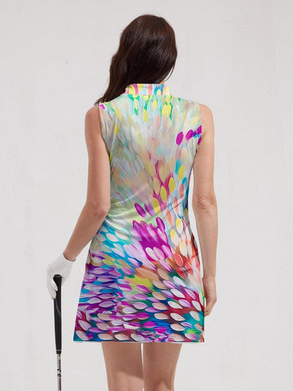 Vibrant Summer Sleeveless Maxi Dress UPF 50+ Protection