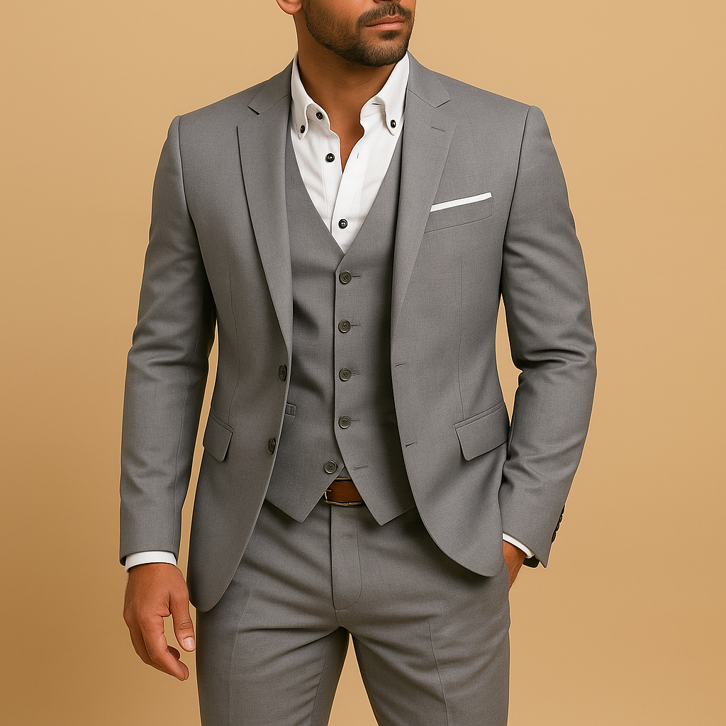Lightweight Men's Summer Slim Fit Wool Suit - Luxivelle