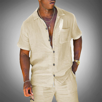 Lightweight Summer Mens Cotton Linen Suit Set