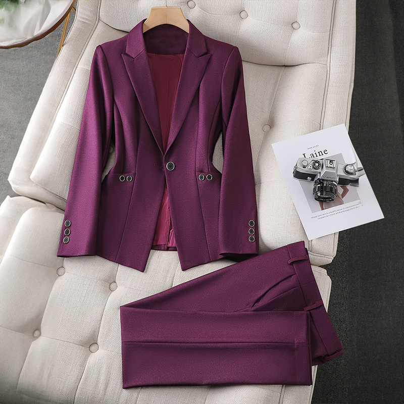 Women's 2-Piece Suit Jacket and Trousers Set