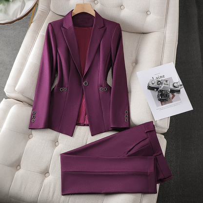 Women's 2-Piece Suit Jacket and Trousers Set