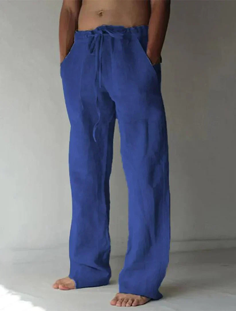Relaxed Fit Mens Summer Pants Lightweight Breathable Beach Trousers
