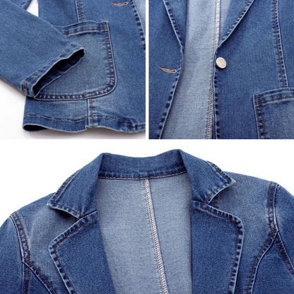 Classic Female Jean Jacket with Pockets