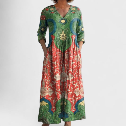Beautiful Long Floral Print Maxi Dress - Luxivelle