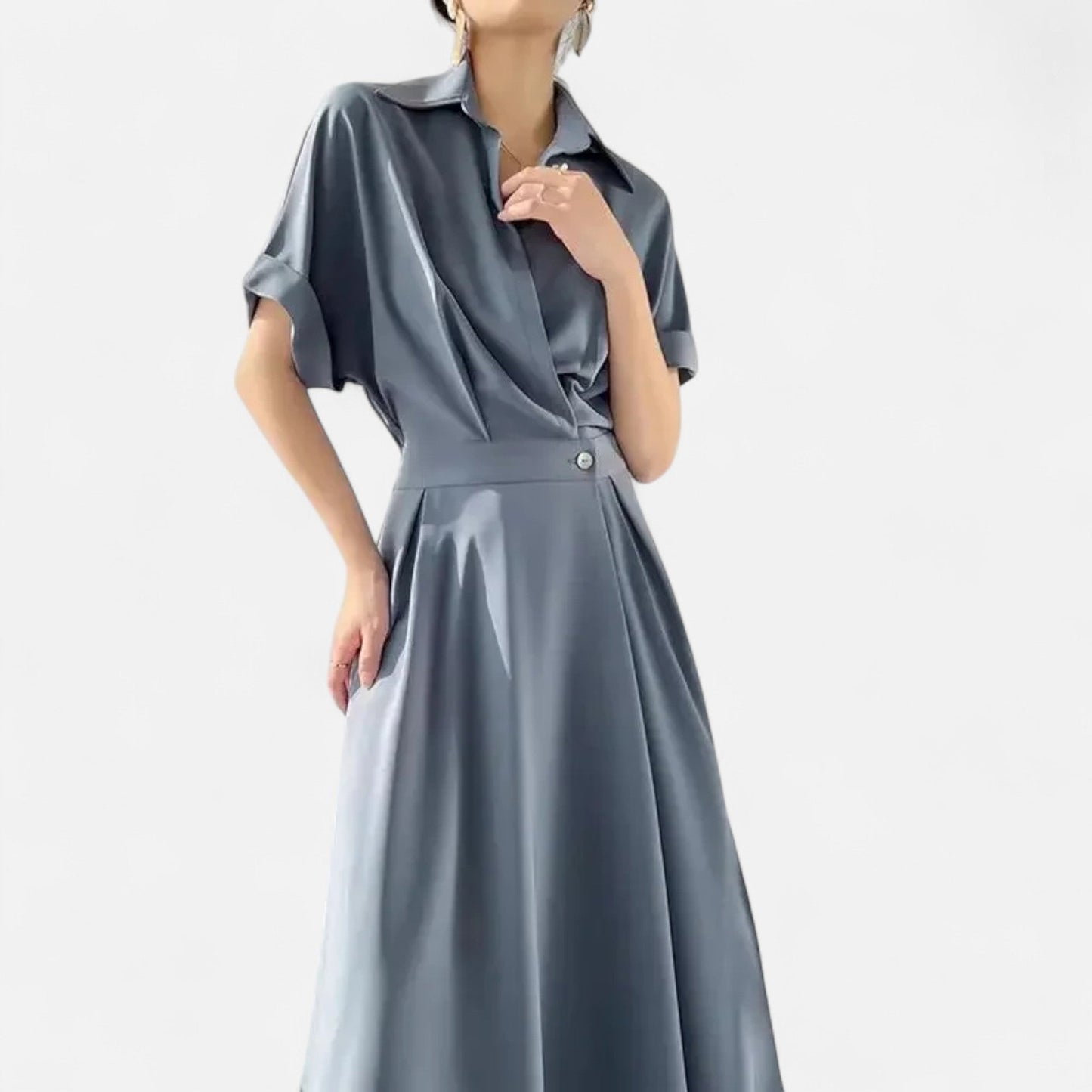 Elegant Chic Ladies Shirt Dress