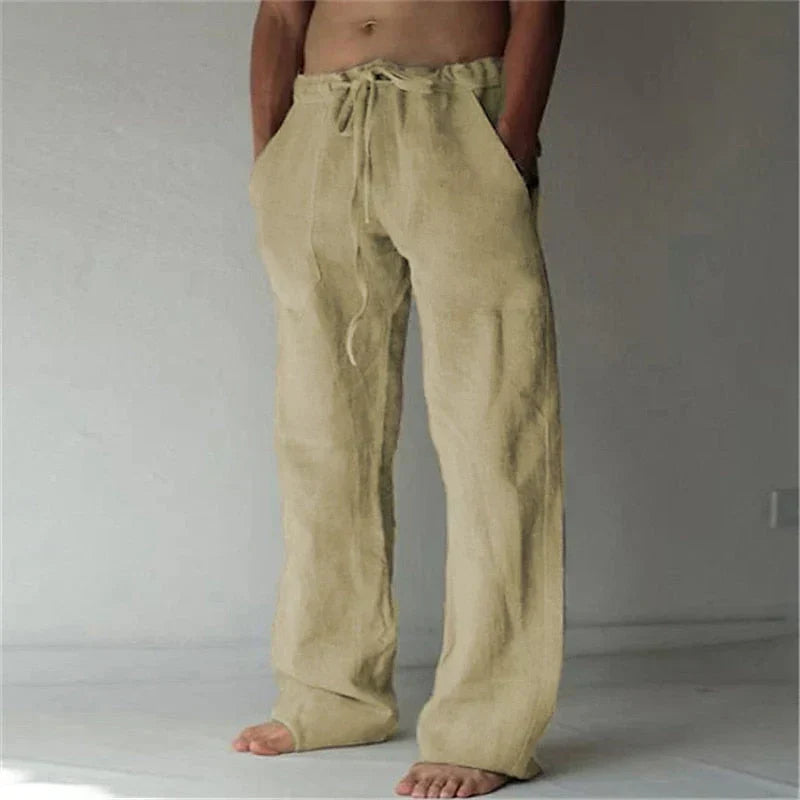 Relaxed Fit Mens Summer Pants Lightweight Breathable Beach Trousers