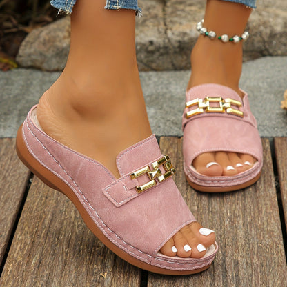 Luxury Metallic Slide Sandals
