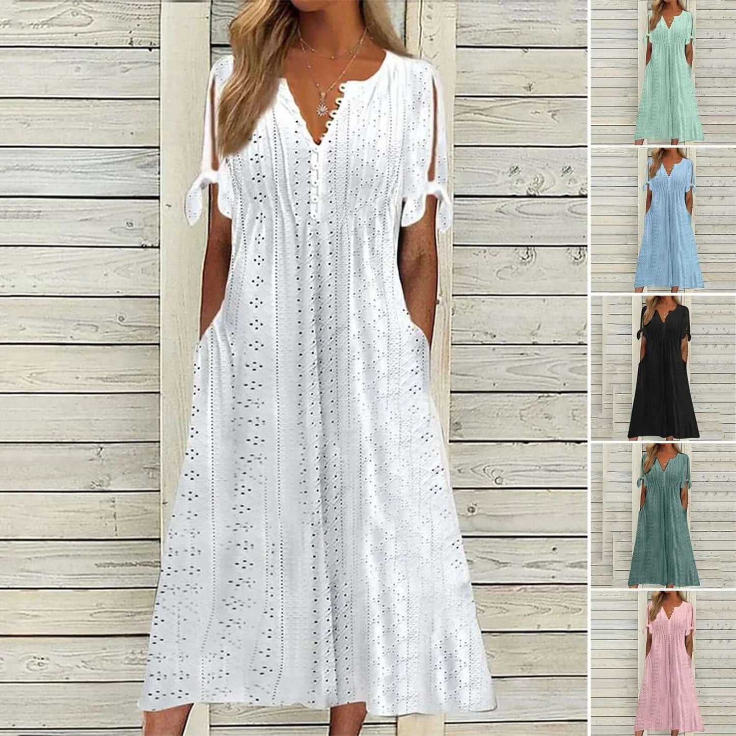 Feminine Floral Knee Length Dress