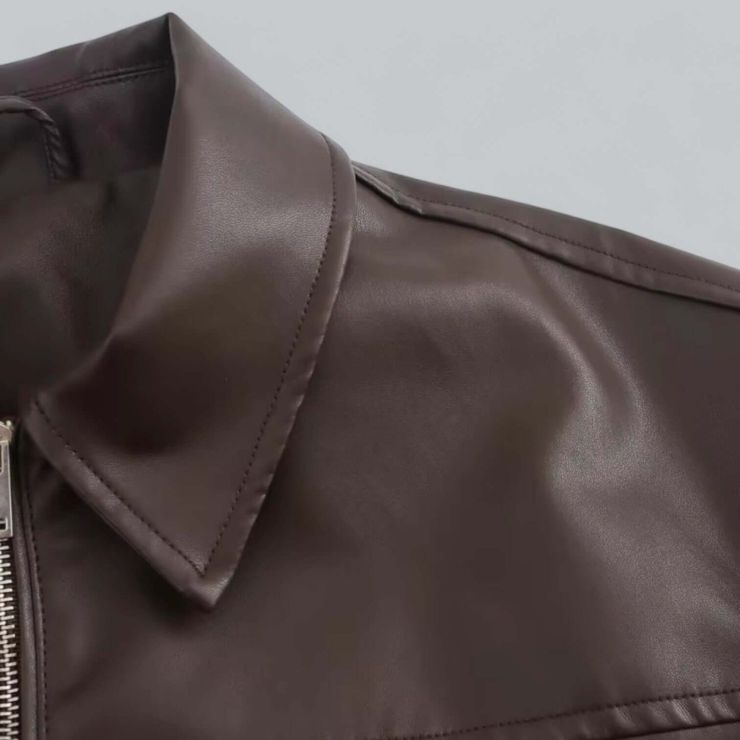 Classic Ladies Fake Leather Biker Jacket