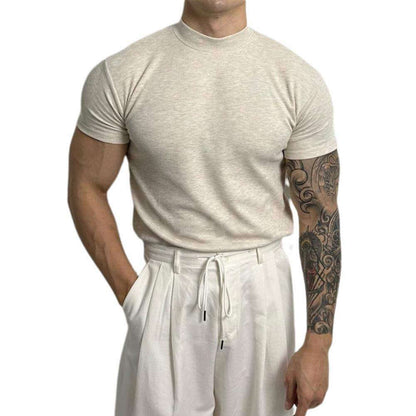 Slim Fit Crew Neck Knit Shirt