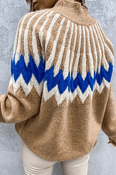 Ladies' Patterned Crew Neck Sweater