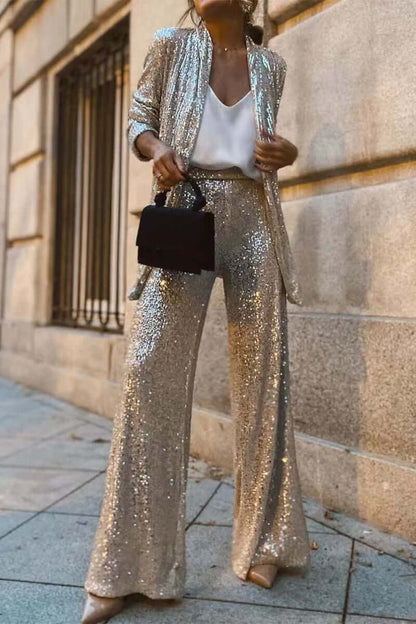 Glittering Formal Ladies Suit & Trousers Set - Luxivelle
