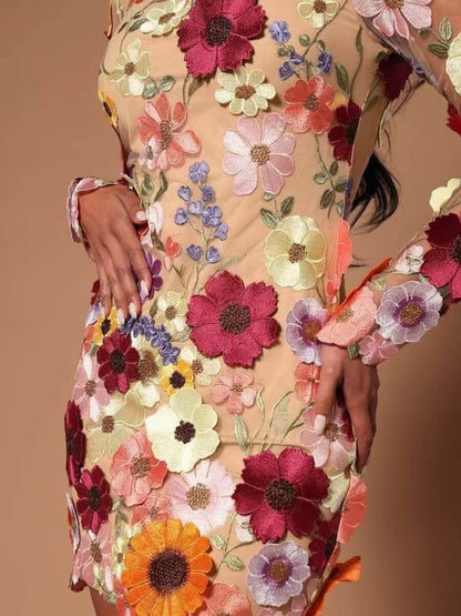 Eco Friendly Floral Embroidery Dress