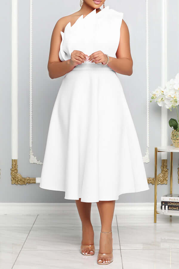 Chic Off Shoulder Flowy Party Dress