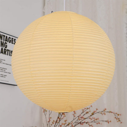 Simple White Cotton Shade Pendant Light with Metal Frame
