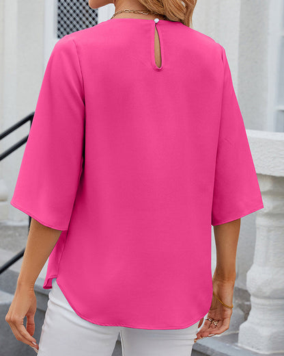Ladies' Flowy Ruffled Bell Sleeve Top