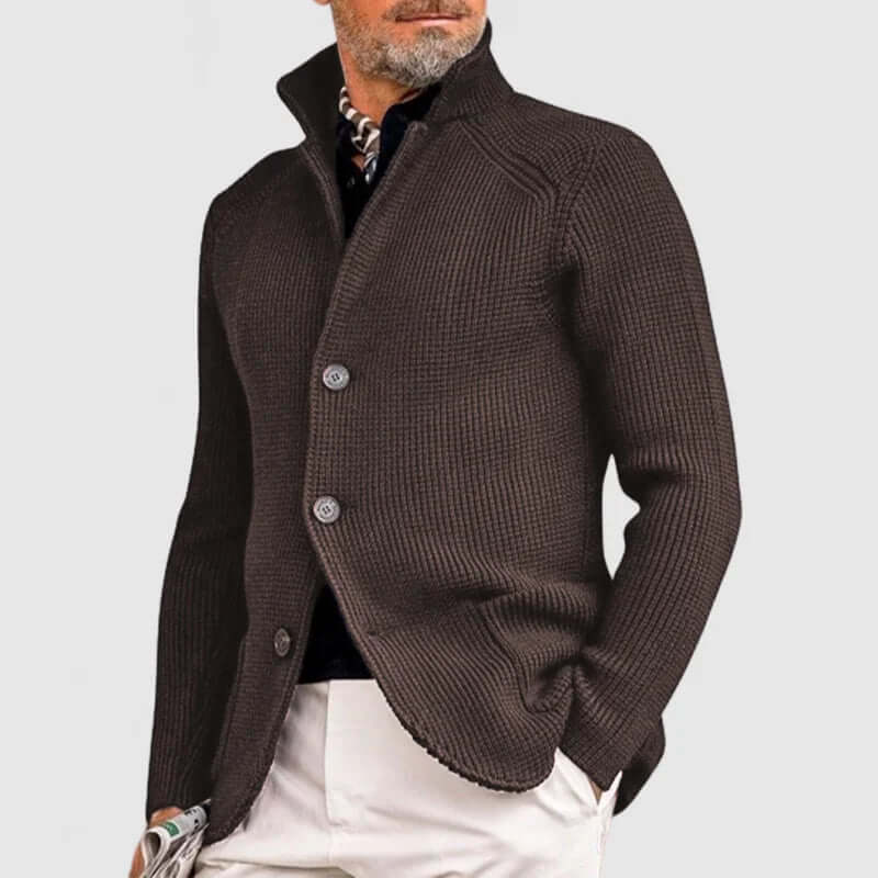 Cozy Mens Crew Neck Sweater with Pockets