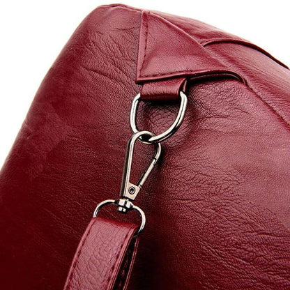 Secure Women's Leather Rucksack - Soft Genuine Sheepskin Backpack
