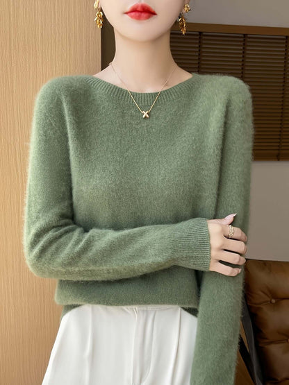 Soft Women's Cozy Shearling Crew Neck Sweater - Luxivelle