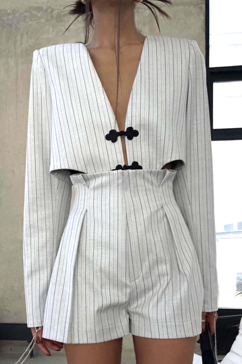 Ladies' Casual Tank & Stripe Shorts Outfit - Luxivelle