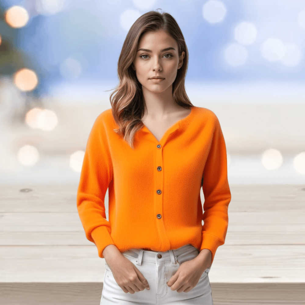 Soft V Neck Cashmere Sweater for Women