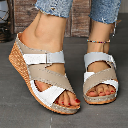 Vibrant Colorblock Wedge Sandals