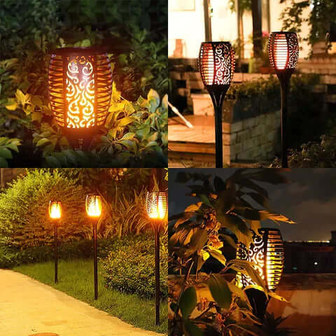 Outdoor Solar Lantern - Warm Flicker Light Effect