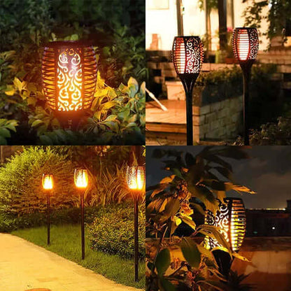 Outdoor Solar Lantern - Warm Flicker Light Effect