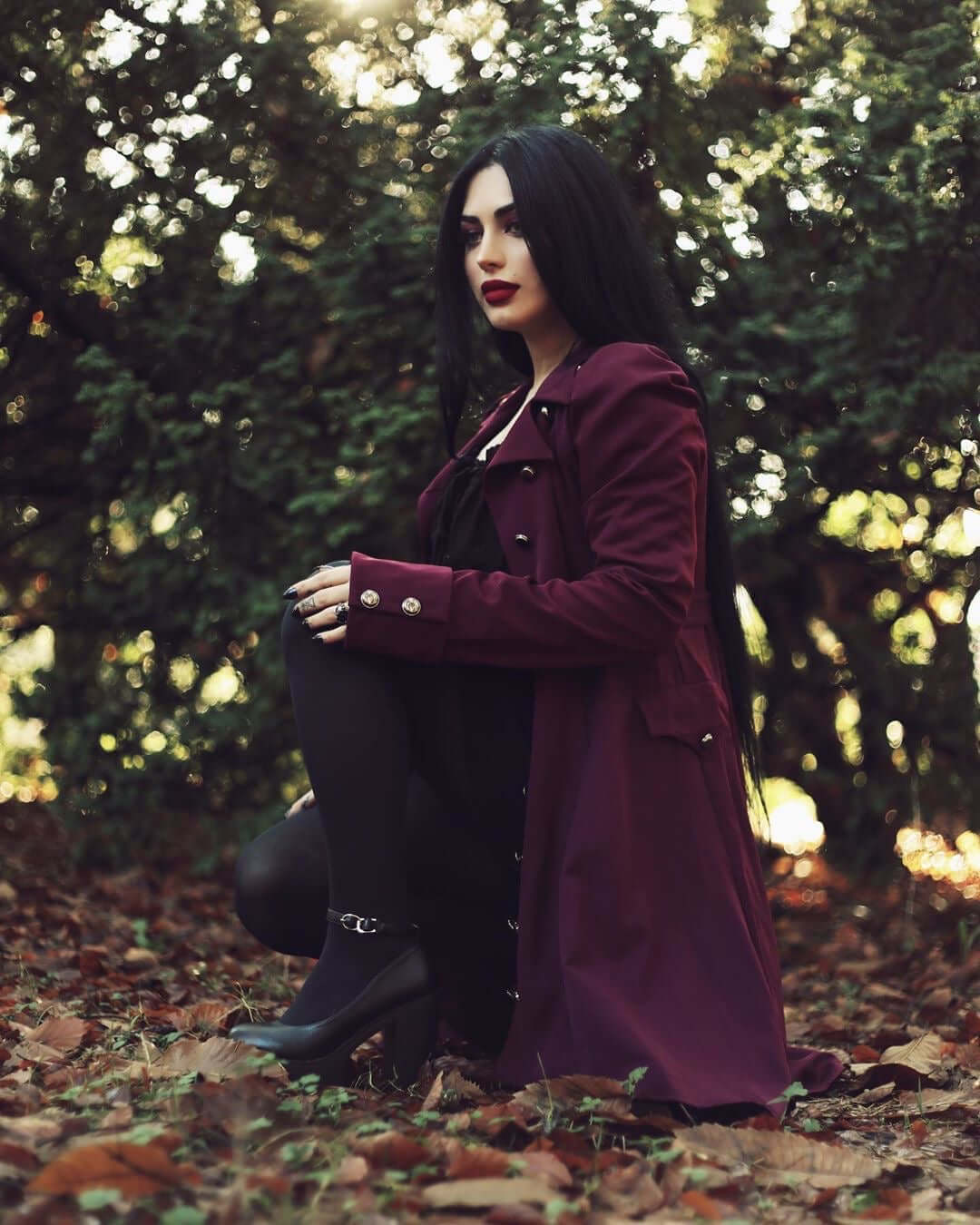 Classic Ladies Midi Coat with Fitted Neckline