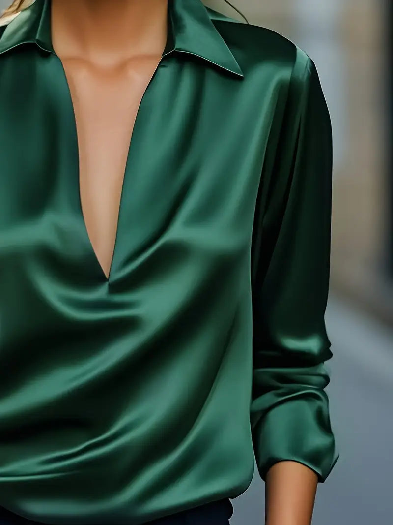 High Quality V Neck Women's Blouse