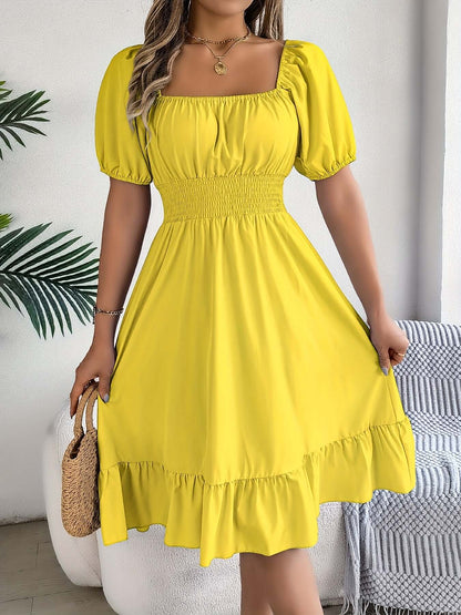 Ladies' Ruffled Bell Sleeve Mid Length Dress