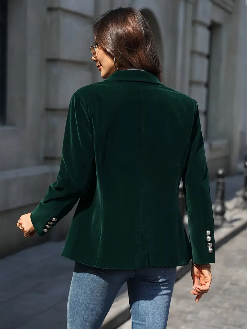 Devika Blazer Women's Jacket – Luxurious Velvet, Tailored Fit-2