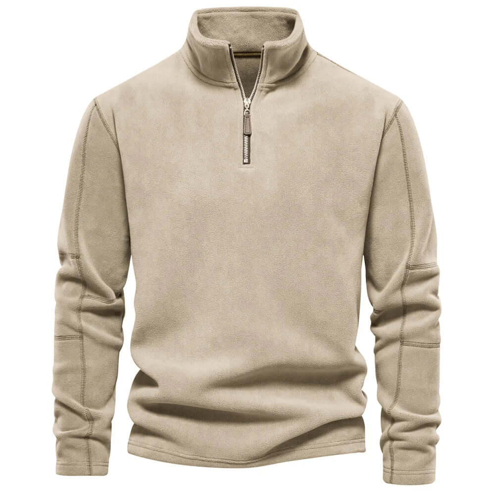 Warm Men's Fleece Coat with High Collar
