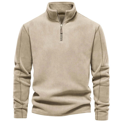Warm Men's Fleece Coat with High Collar