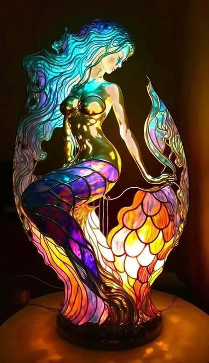 Colorful Animal Design Glass Table Light Fixture