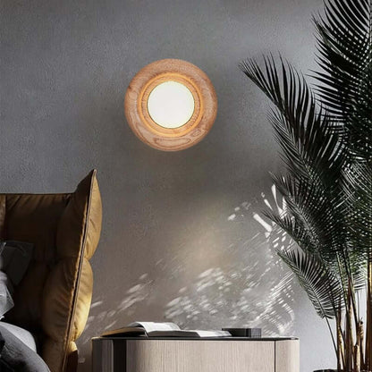 Contemporary Wooden Led Wall Lamp