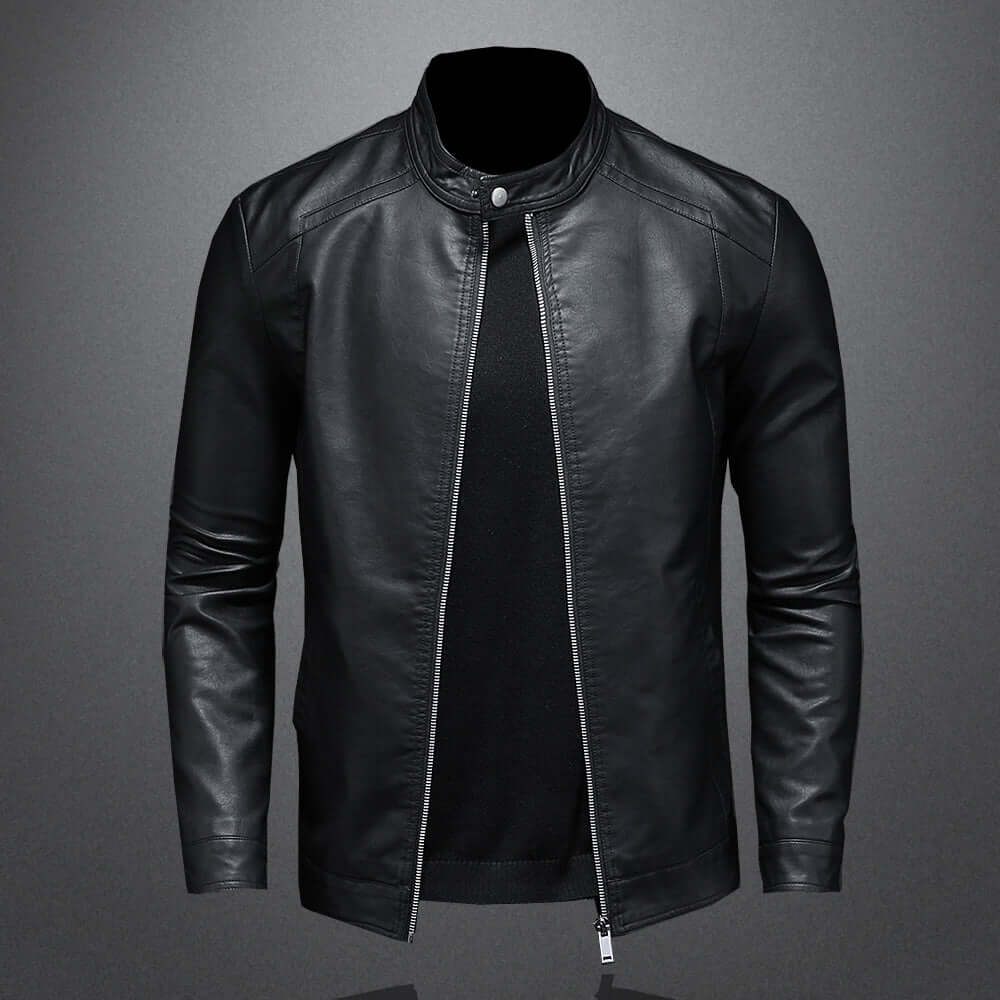 Vintage Look PU Leather Motorcycle Jacket for Men
