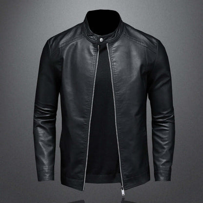Vintage Look PU Leather Motorcycle Jacket for Men