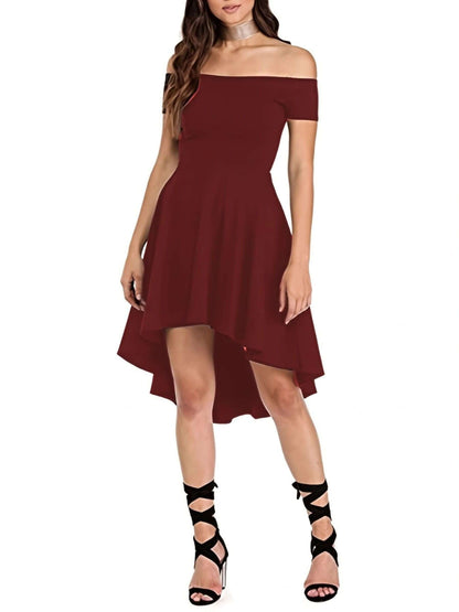 Chic Asymmetrical Cold Shoulder Dress