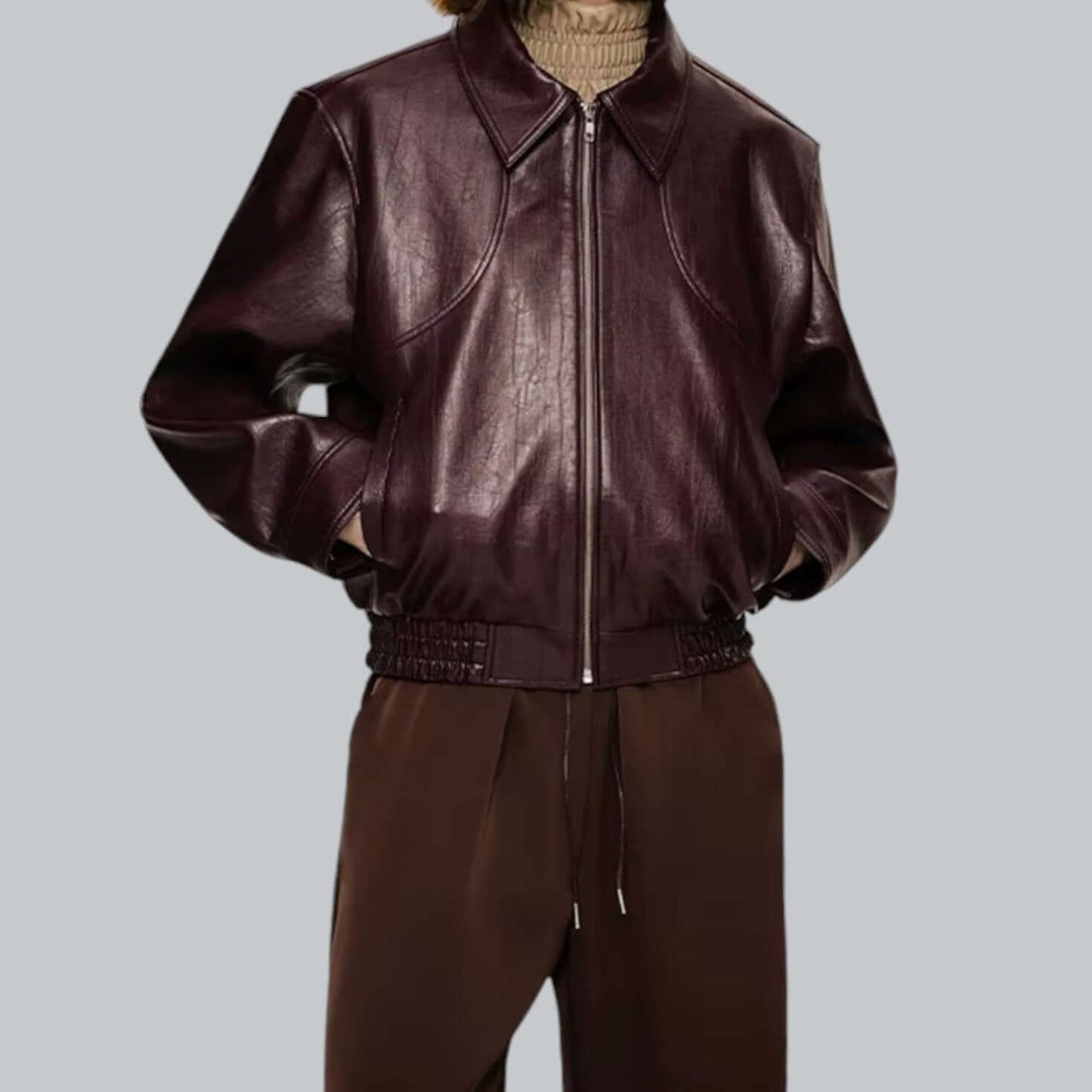 Classic Faux Leather Biker Jacket - Luxivelle