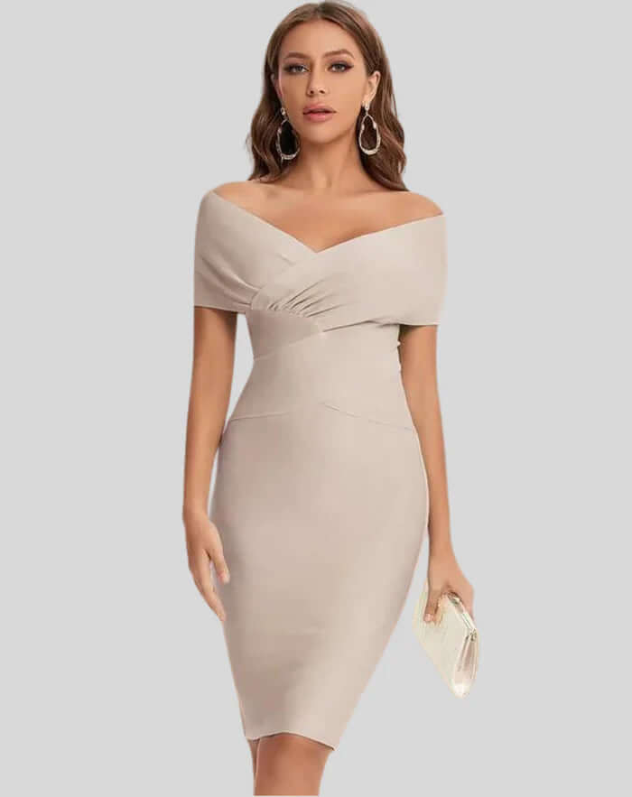 Chic Cold Shoulder Knee Length Dress