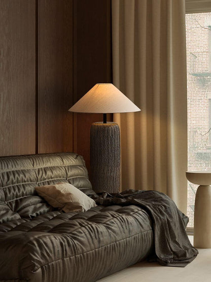 Traditional Wooden Table Lamp with Metal Details