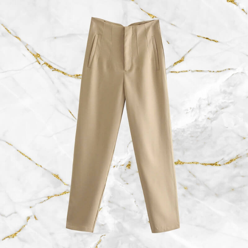 Classic Fit High Waist Women's Office Pants