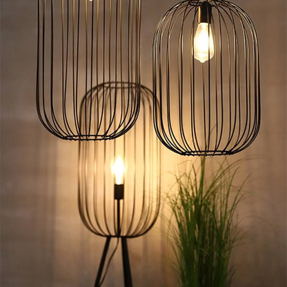 Textured Woven Floor Lamp, Industrial Rattan Table Lamp