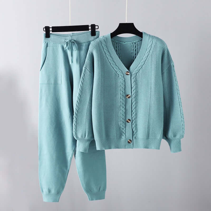 Ladies' Chic V-Neck 2-Piece Outfit